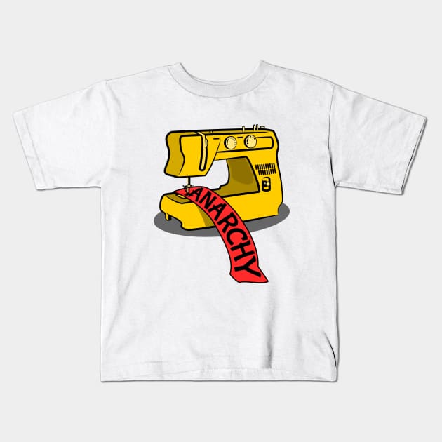 Anarchy Sewing Machine Kids T-Shirt by mailboxdisco